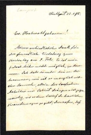 Brief von Lampert
