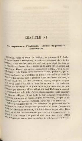 Chapitre XI. Correspondance d'Hoffmann ...