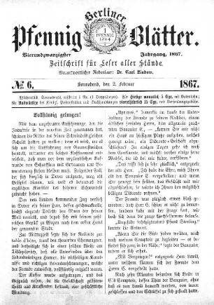 No. 6, Sonnabend, den 2. Februar