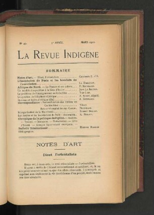 Nr. 47, 5e Année. Mars 1910.