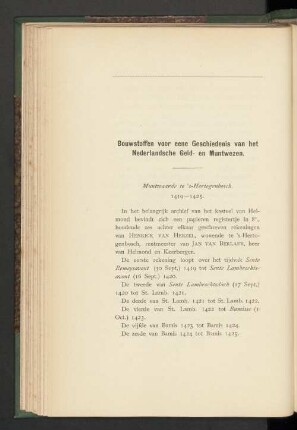 Bouwstoffen voor eene Geschiedenis van het Nederlandsche Geld- en Muntwezen