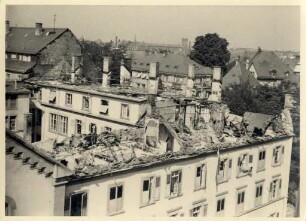 Zerstörungen Zweiter Weltkrieg - Luftangriff 2./3.09.1942. Altes St. Vincentiuskrankenhaus, Gartenstraße, Ecke Kriegsstraße und Karlstraße