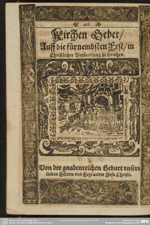 Kirchen Gebet, Auf die fürnembsten Fest in Christlicher Versammlung zu sprechen