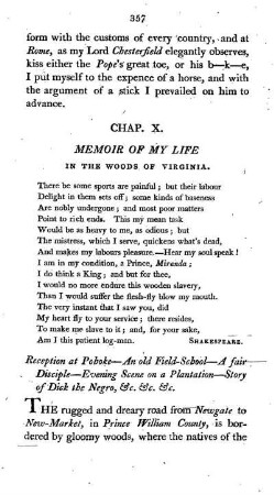 MEMOIR OF MY LIFE IN THE WOODS OF VIRGINIA