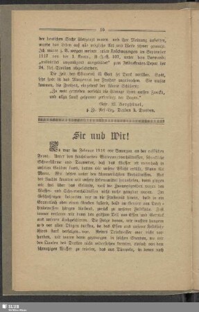 Sie und Wir!