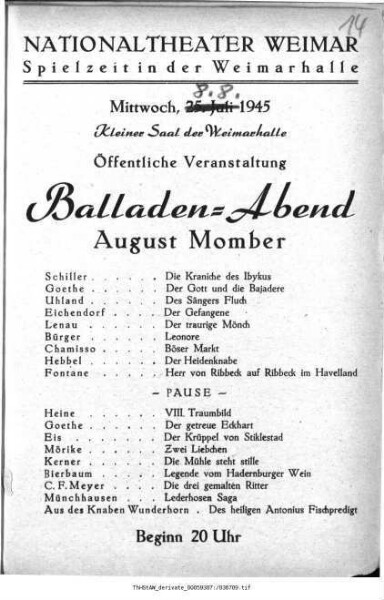 Balladen-Abend August Momber