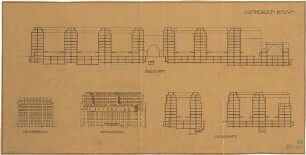 Fischer, Theodor; Hamburg; Messehaus - Ansichten, Querschnitte, Längsschnitt