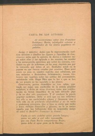 Carta de los autores