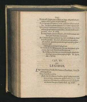 Cap. XV. De Legibus.