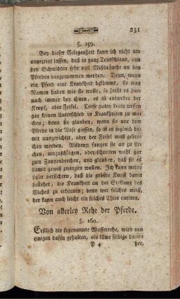 Von allerley Rehe der Pferde.