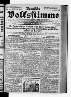 Bergische Volksstimme. 1917-1932