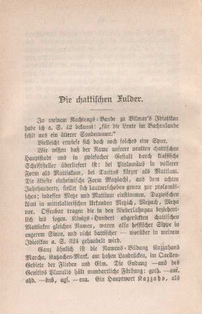 Die chattischen Fulder