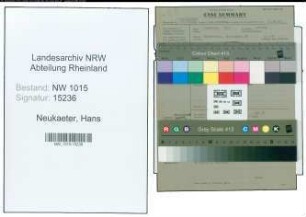 Entnazifizierung Hans Neukaeter , geb. 25.02.1897 (Inspektor)