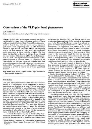 Observations of the VLF quiet band phenomenon