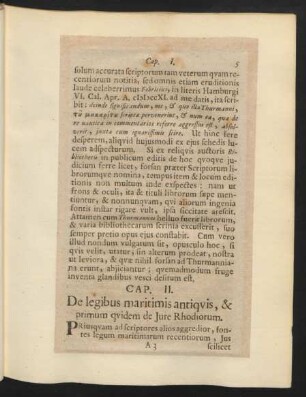 Cap. II. De legibus maritimis antiquis, & primum quidem de Iure Rhodiorum.