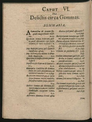 Cap. VI. De Delictis circa Gemmas.
