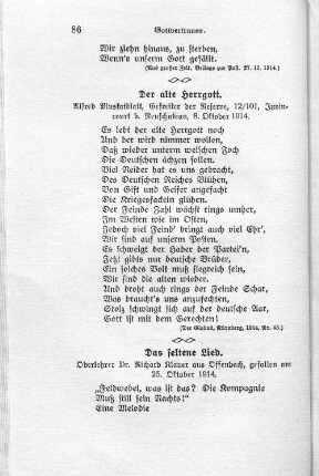 Das seltene Lied.