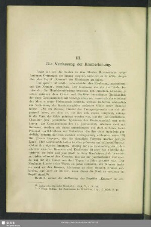 III. Die Verfassung der Kramerinnung