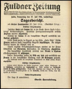 Ausgabe vom Donnerstag, den 27. Juli 1916.