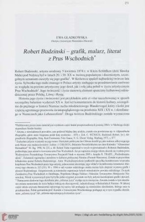 67: Robert Budzinski - grafik, malarz, literat z Prus Wschodnich