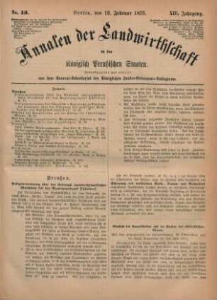 No. 13. Berlin, den 12. Februar 1873. XIII. Jahrgang.