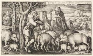 Der verlorene Sohn hütet die Schweine