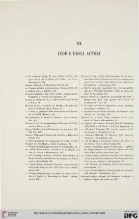 III. Indice degli autori
