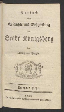 H. 2: Versuch einer Geschichte und Beschreibung der Stadt Königsberg
