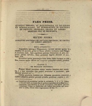 Commentatio de theoria augustiniana, Pelagiana, semipelagiana et synergistica in doctrina de peccato originali, gratia et libero arbitrio