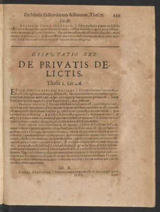 Disputatio XXX. De Privatis Delictis