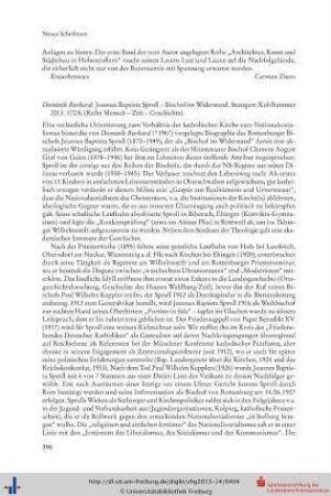 Dominik Burkard: Joannes Baptista Sproll – Bischof im Widerstand. Stuttgart: Kohlhammer 2013. (Reihe Mensch – Zeit – Geschichte).