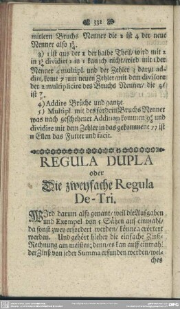 Regula Dupla oder Die zweyfache Regula de Tri