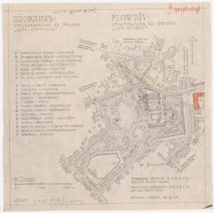 Planung für Plowdiw: Garten »Zar Simeon«, Lageplan 1:2000