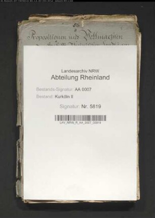 Propositionen und Vollmachten zum Landtag