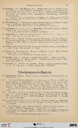 Shakespeare-Bacon (Nr. 871-1021)