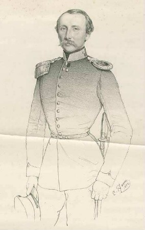 Hauptmann der Reiterei in Uniform mit Orden, Bild in Halbprofil