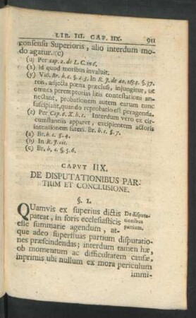 Caput IIX. De Disputationius Partium Et Conclusione