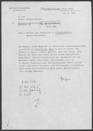 Pinache-Serres: Inspektionsbericht 1964