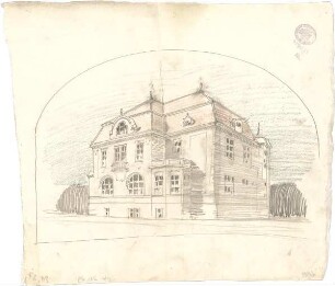 Pfann, Paul; München, Möhlstr.; Wohnhaus O. Bischoff - Perspektive