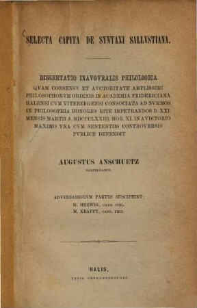 Selecta capita de syntaxi Sallustiana