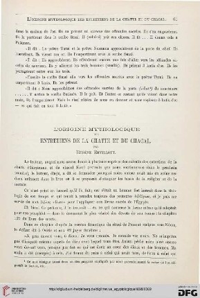 8: L' origine mythologique des entretiens de la chatte et du chacal