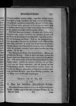 D. Von den deutschen Pfandschafts=Rechten.