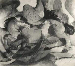 Marc, Franz. Komposition mit Pferd. Mischtechnik. 1912