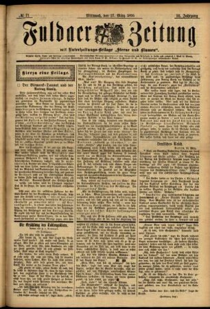Erste Ausgabe vom Mittwoch, den 27. März 1895.