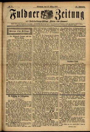 Erste Ausgabe vom Mittwoch, den 27. März 1895.