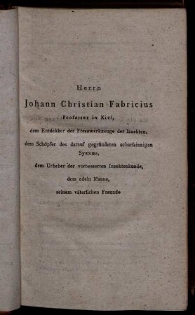 Herrn Johann Christian Fabricius Professor in Kiel,...