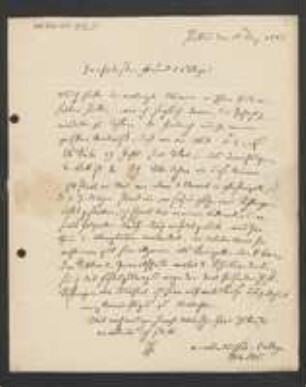 Brief von Joseph Waltl an Gottlieb August Herrich-Schaeffer
