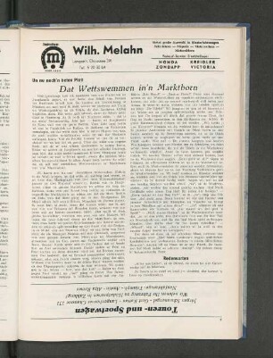 Un nu noch'n beten Platt Dat Wettswemmen in'n Marktborn