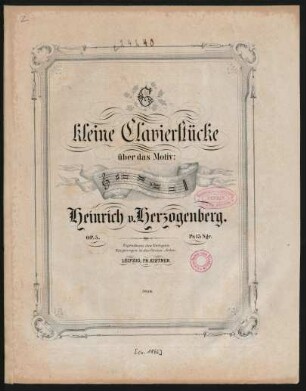 6 kleine Clavierstücke über das Motiv [cis-d-b-a] : op. 5