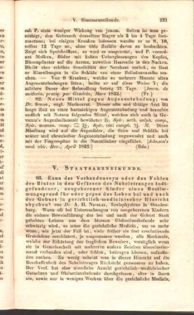 V. Staatsarzneikunde.